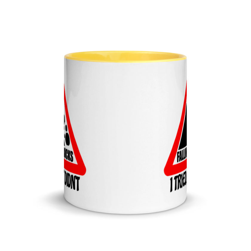 I saw a sign that said "Falling Rocks" I tried, it didn't.  Mug with Color Inside - Image 17