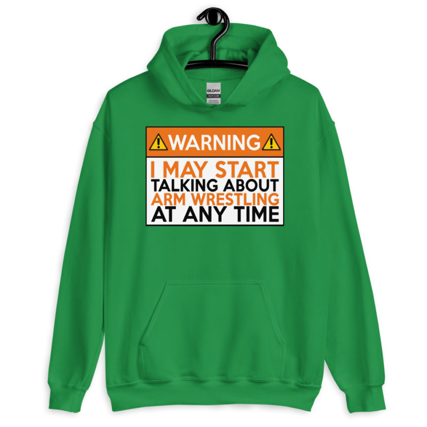 WARNING! I MAY START TALKING ABOUT ARM WRESTLING AT ANY TIME  Orange  Unisex Hoodie - Image 9