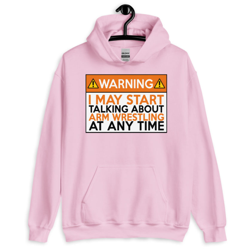WARNING! I MAY START TALKING ABOUT ARM WRESTLING AT ANY TIME  Orange  Unisex Hoodie - Image 11