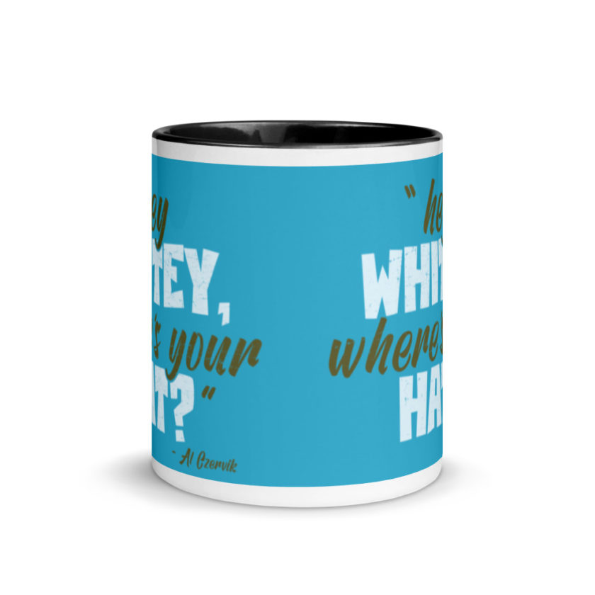 Hey whitey where's your hat?  Mug with Color Inside - Image 3