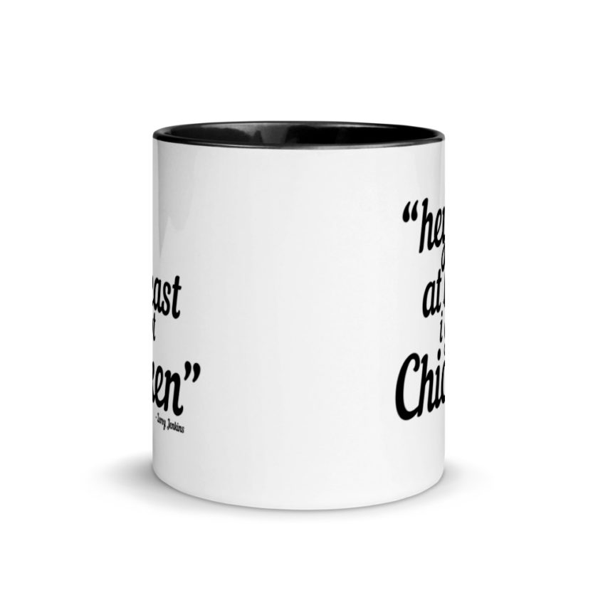 Hey, at least I got chicken -Leroy Jenkins, Wow Mug with Color Inside - Image 3