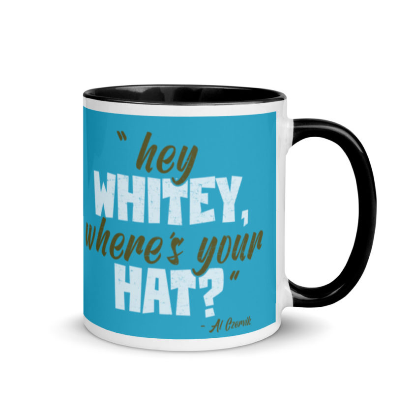 Hey whitey where's your hat?  Mug with Color Inside - Image 2