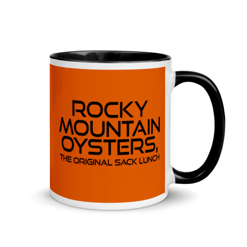 Rocky Mountain Oysters, the original sack lunch.  Mug with Color Inside - Image 2