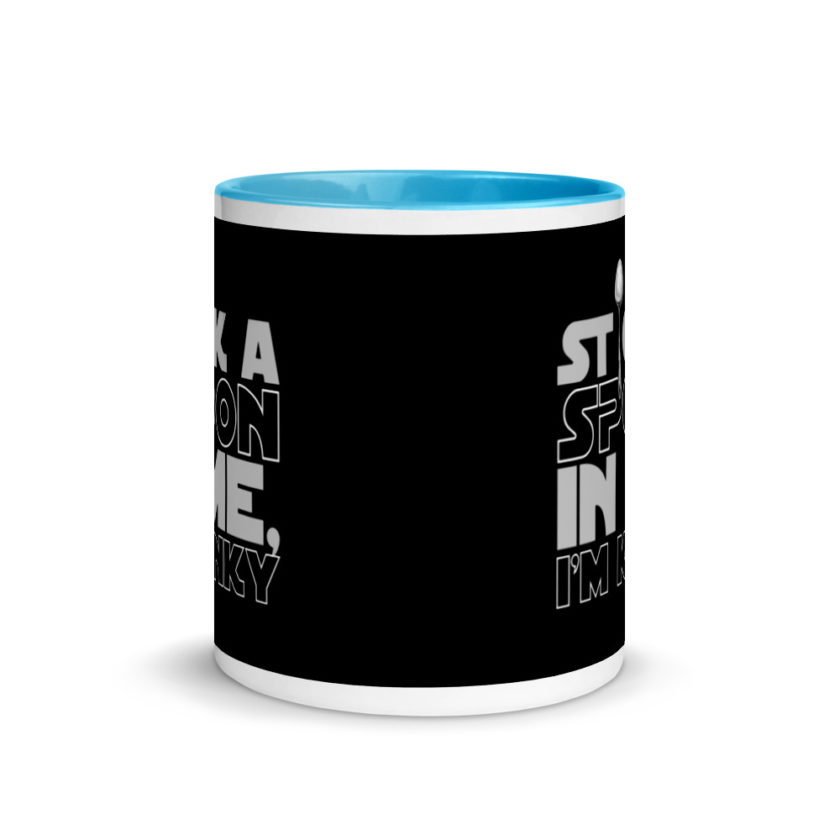 Stick a spoon in me, I'm kinky.  Mug with Color Inside - Image 11