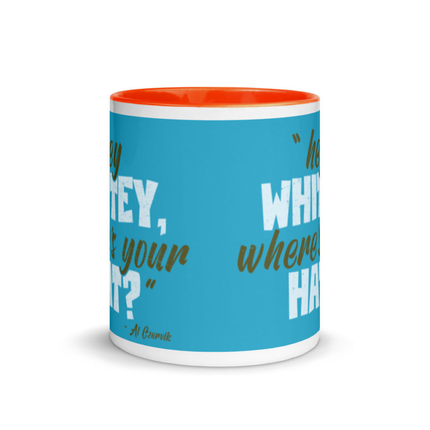 Hey whitey where's your hat?  Mug with Color Inside - Image 9