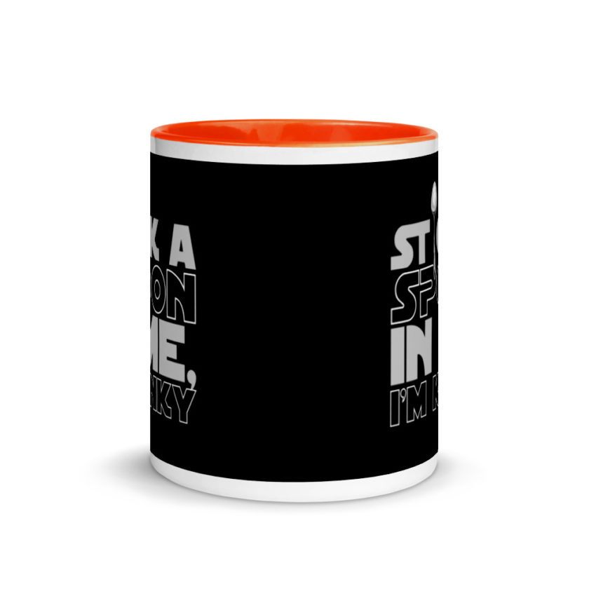 Stick a spoon in me, I'm kinky.  Mug with Color Inside - Image 8
