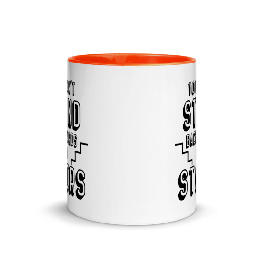 You can't stand backwards on stairs.  Mug with Color Inside - Image 8