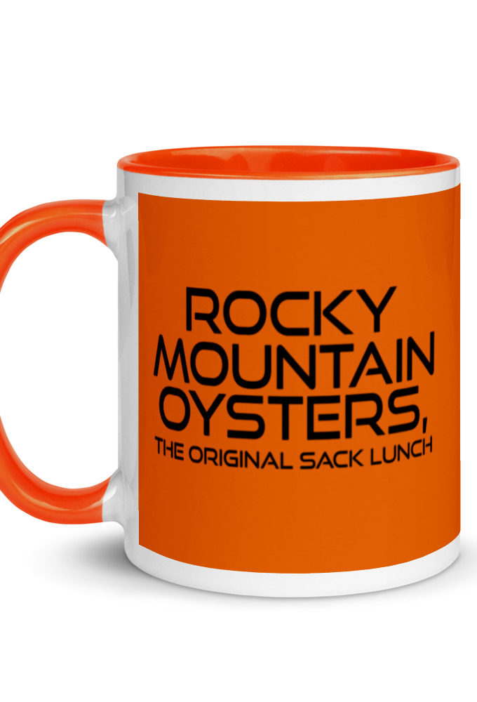 Rocky Mountain Oysters, the original sack lunch.  Mug with Color Inside