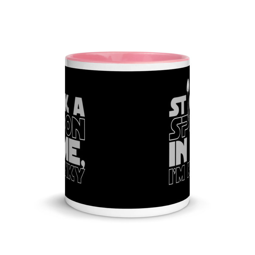 Stick a spoon in me, I'm kinky.  Mug with Color Inside - Image 14