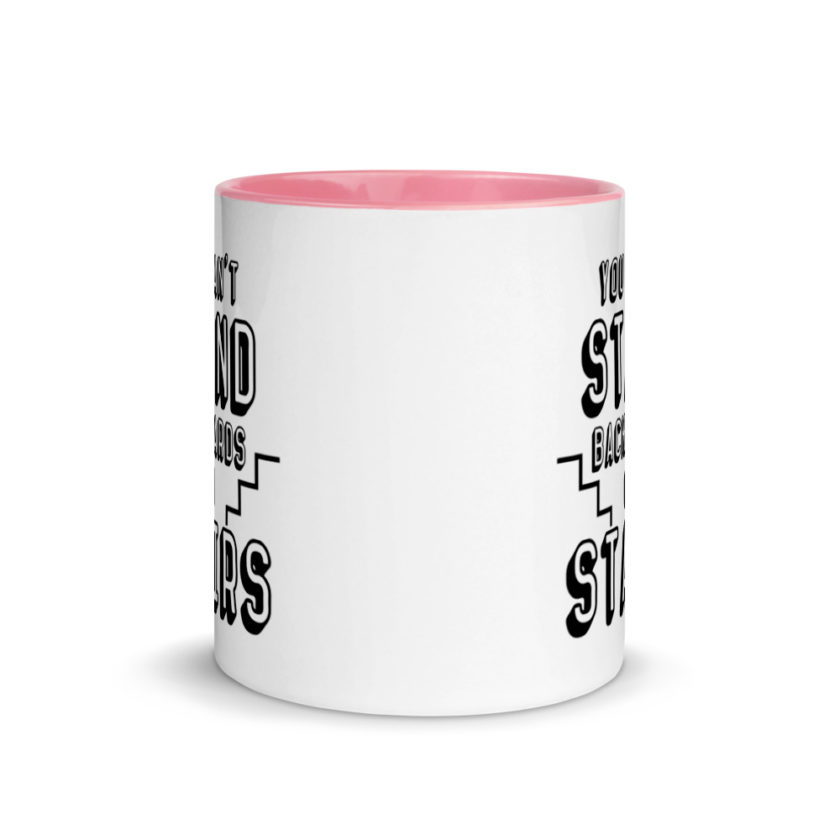You can't stand backwards on stairs.  Mug with Color Inside - Image 14