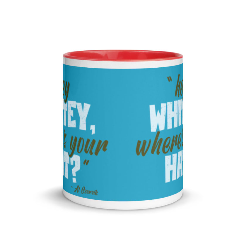 Hey whitey where's your hat?  Mug with Color Inside - Image 6