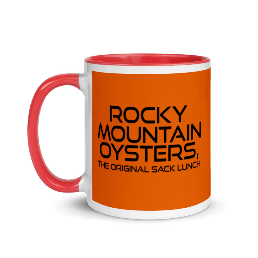 Rocky Mountain Oysters, the original sack lunch.  Mug with Color Inside - Image 7