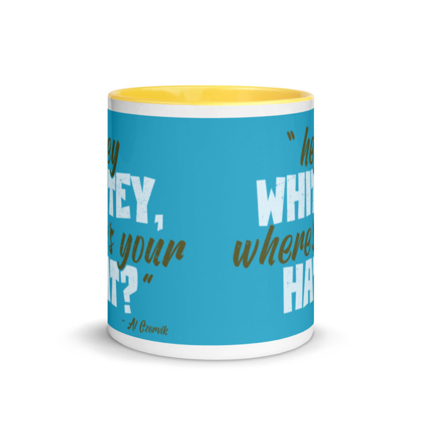 Hey whitey where's your hat?  Mug with Color Inside - Image 17