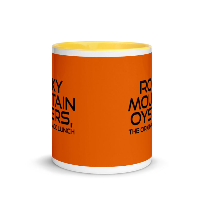 Rocky Mountain Oysters, the original sack lunch.  Mug with Color Inside - Image 17