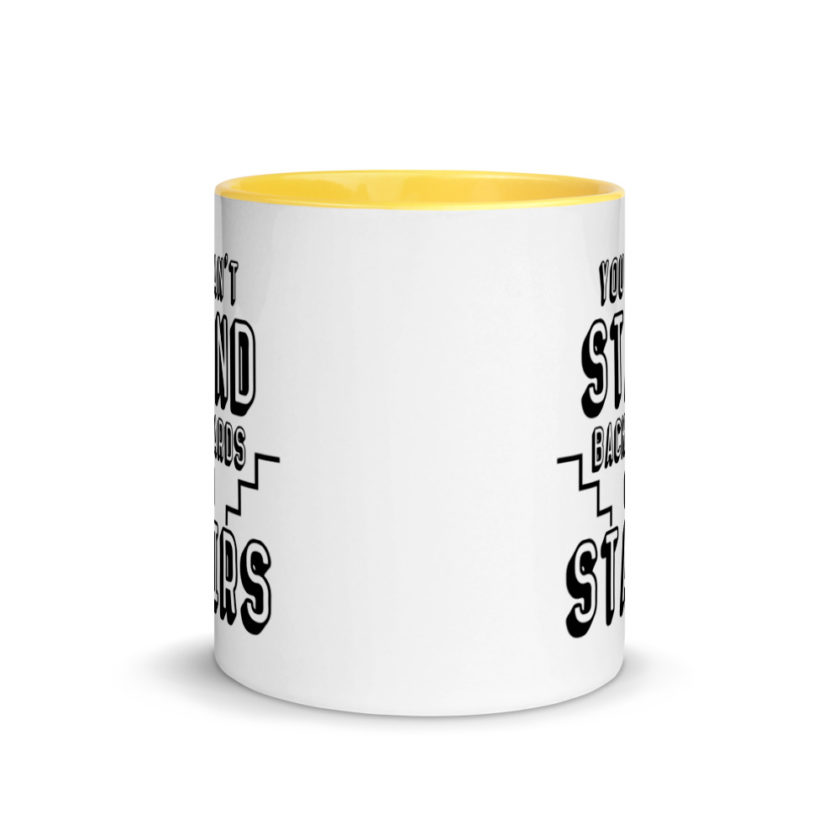 You can't stand backwards on stairs.  Mug with Color Inside - Image 17