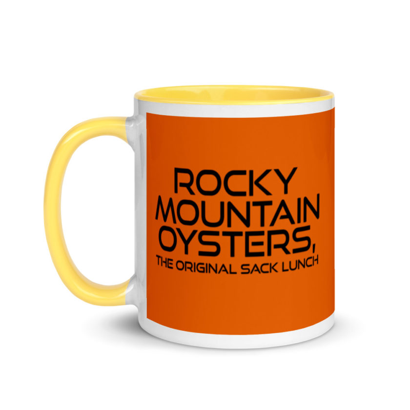 Rocky Mountain Oysters, the original sack lunch.  Mug with Color Inside - Image 18