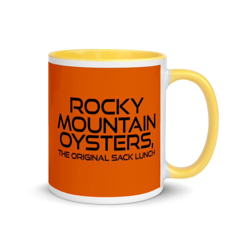 Rocky Mountain Oysters, the original sack lunch.  Mug with Color Inside - Image 16
