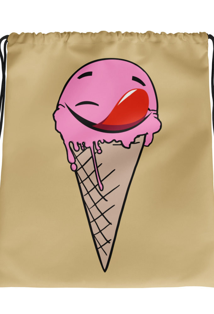Self licking ice cream cone Drawstring bag