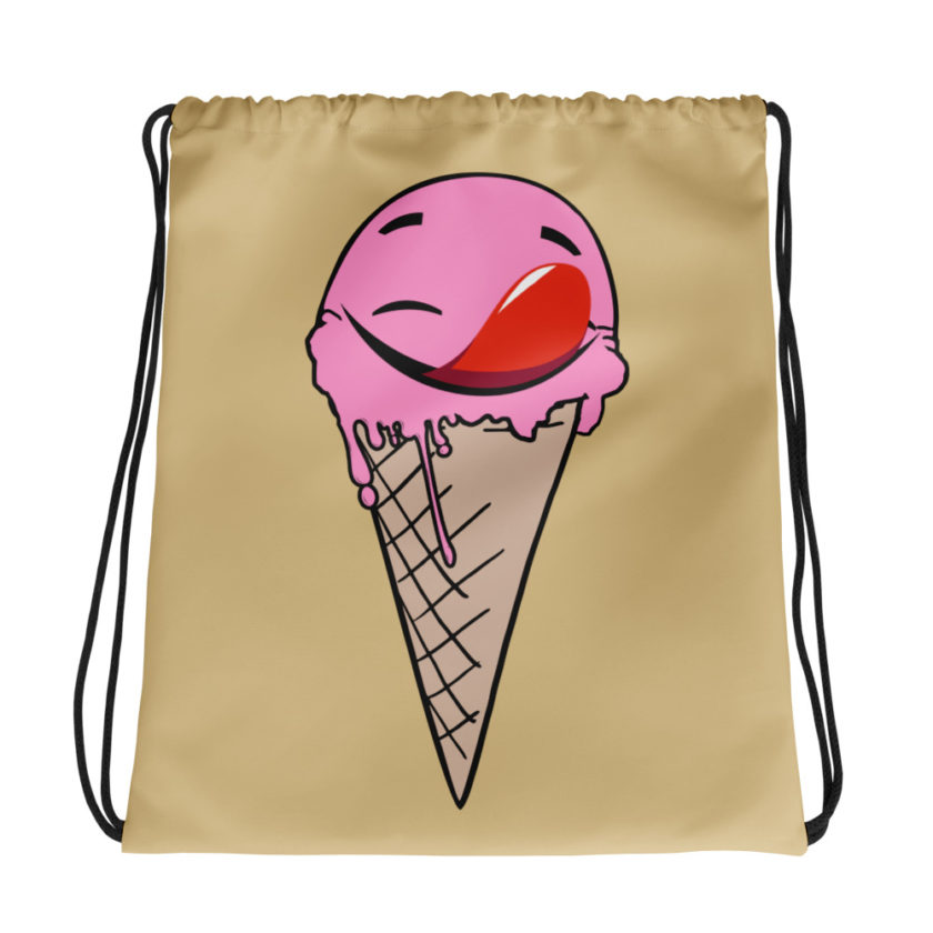Self licking ice cream cone Drawstring bag