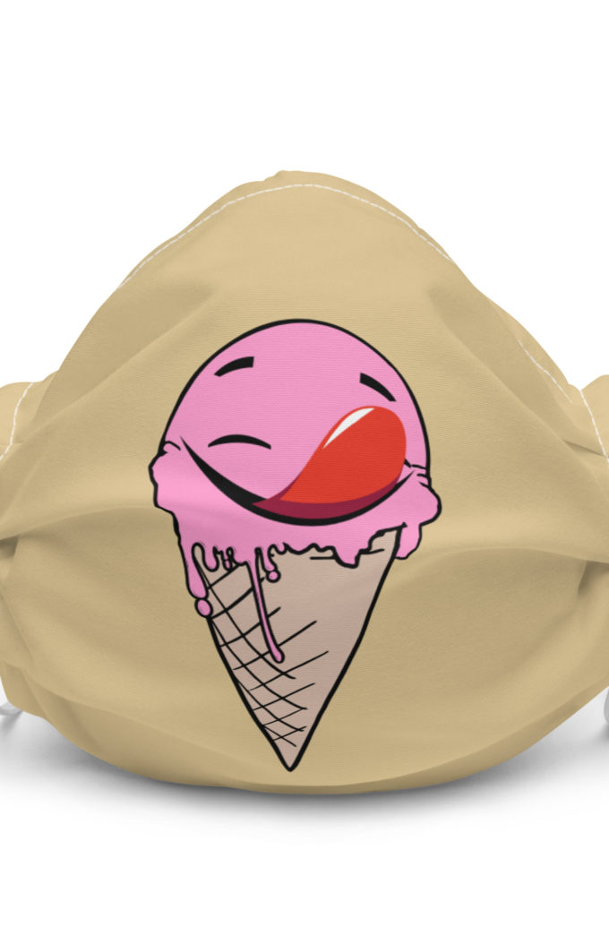 Self licking ice cream cone Premium face mask