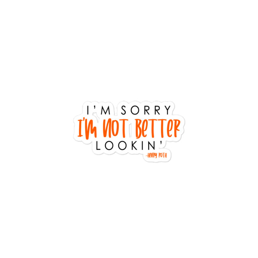 I'm sorry I'm not better lookin  Bubble-free stickers - Image 2