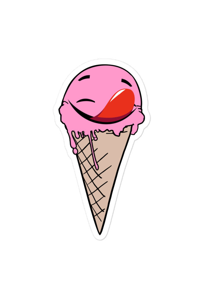 Self licking ice cream cone Bubble-free stickers