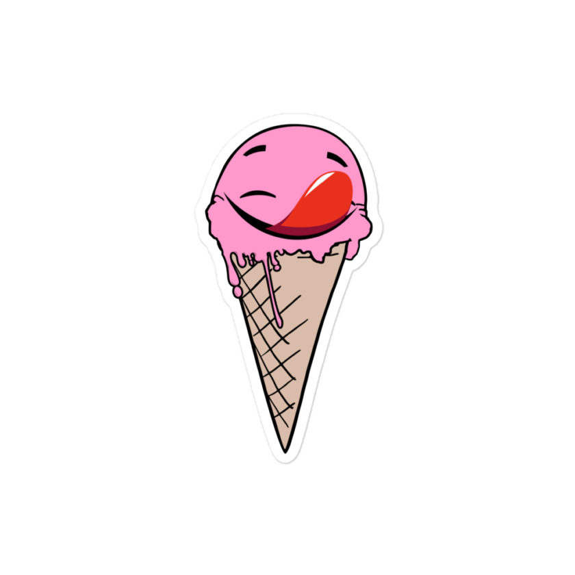 Self licking ice cream cone Bubble-free stickers