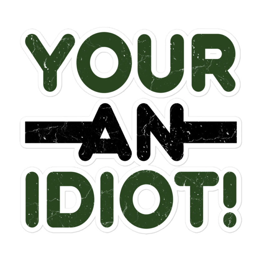 Your an idiot!  Bubble-free stickers - Image 3