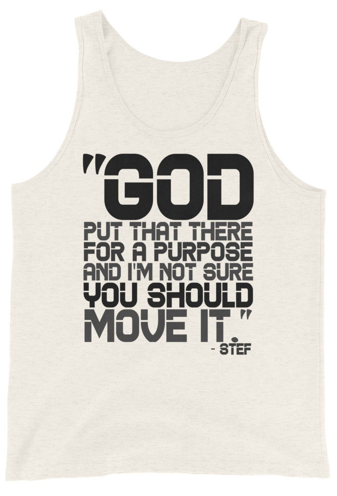 God put that there for a purpose and I'm not so sure you should move it.  Unisex Tank Top