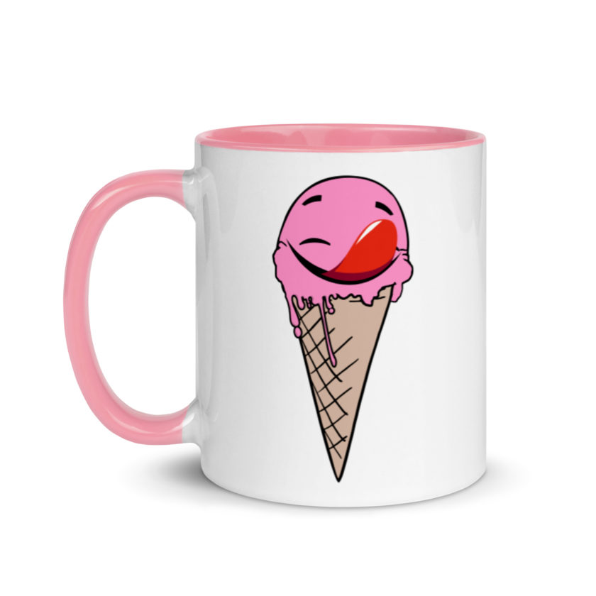 Self licking ice cream cone Mug with Color Inside