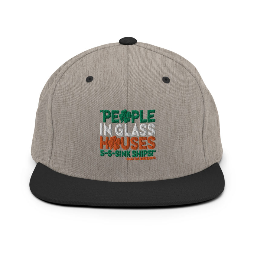 People in glass houses s-s-sink ships! Doc The Bartender Snapback Hat - Image 17