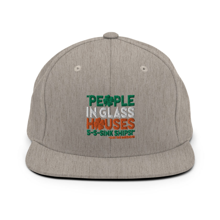 People in glass houses s-s-sink ships! Doc The Bartender Snapback Hat - Image 19