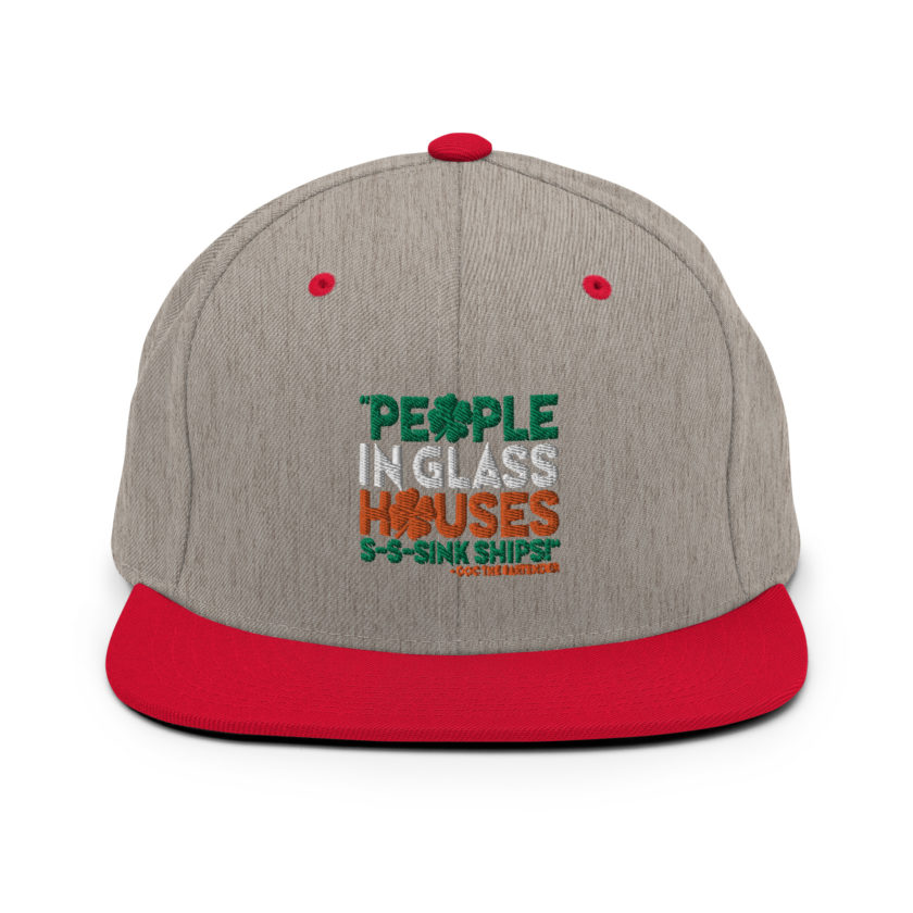 People in glass houses s-s-sink ships! Doc The Bartender Snapback Hat - Image 18