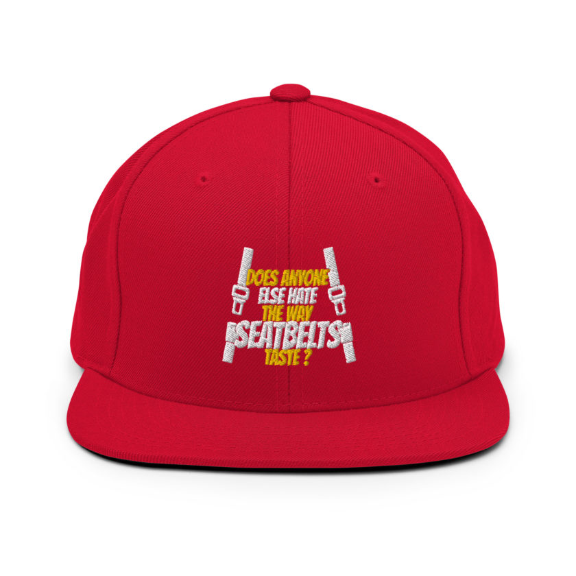 Does anyone else hate the way seatbelts taste ? Snapback Hat - Image 11