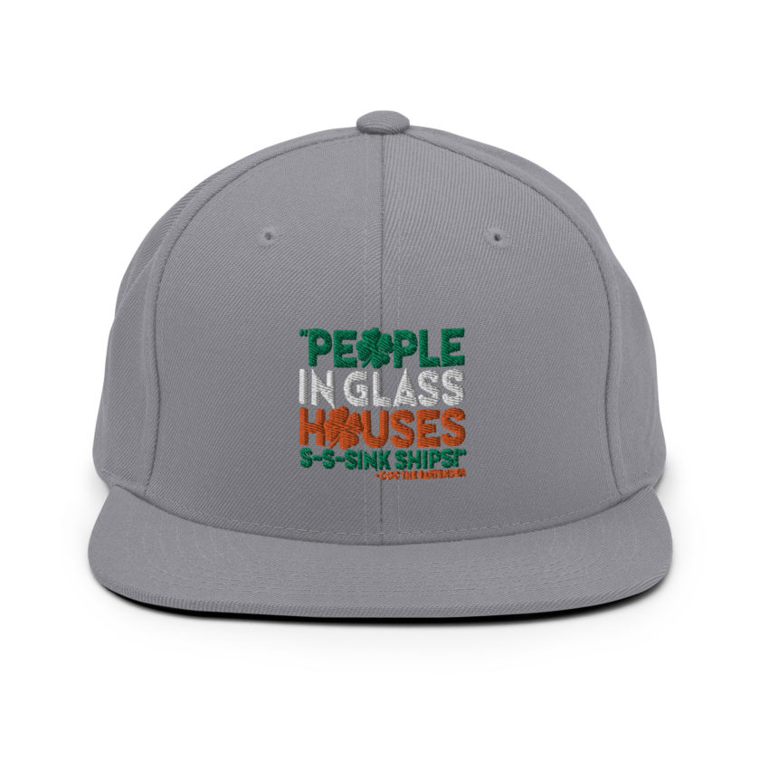 People in glass houses s-s-sink ships! Doc The Bartender Snapback Hat - Image 16