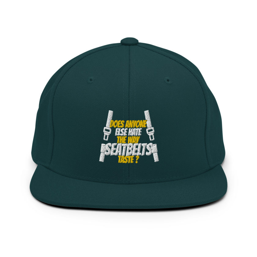 Does anyone else hate the way seatbelts taste ? Snapback Hat - Image 10