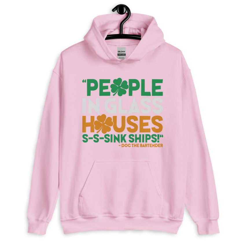 People in glass houses s-s-sink ships! Doc The Bartender Unisex Hoodie - Image 9