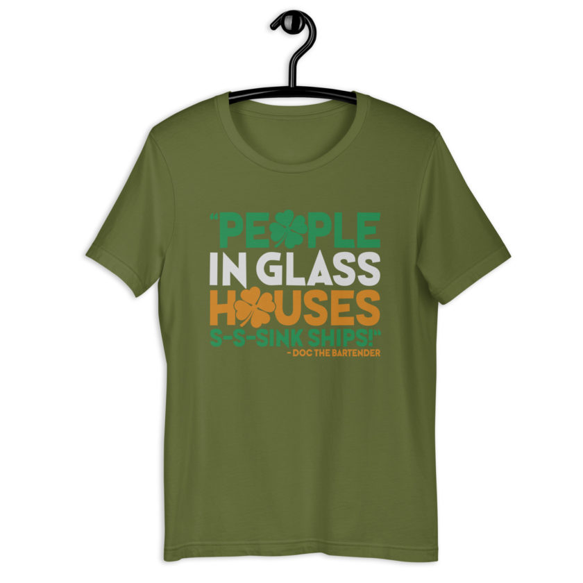 People in glass houses s-s-sink ships! Doc The Bartender Unisex t-shirt - Image 7