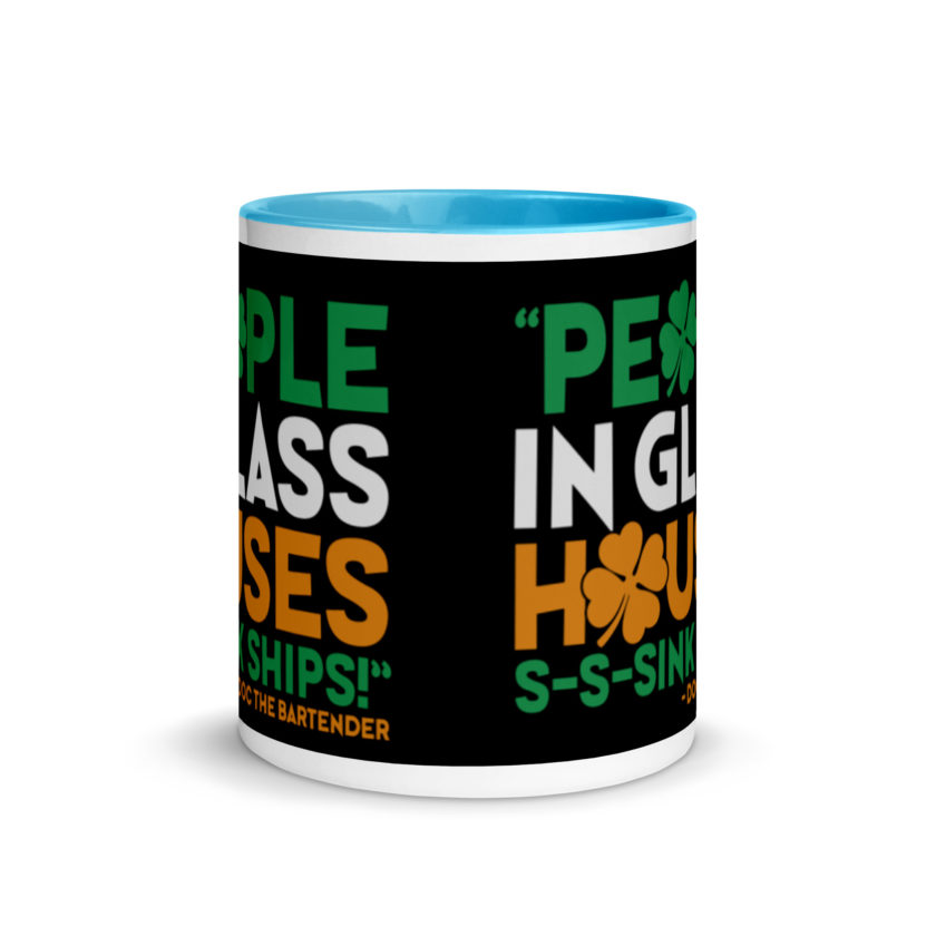 People in glass houses s-s-sink ships! Doc The Bartender Mug with Color Inside - Image 11