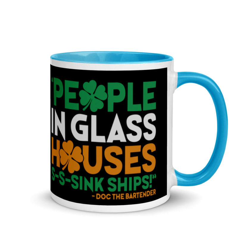 People in glass houses s-s-sink ships! Doc The Bartender Mug with Color Inside - Image 10
