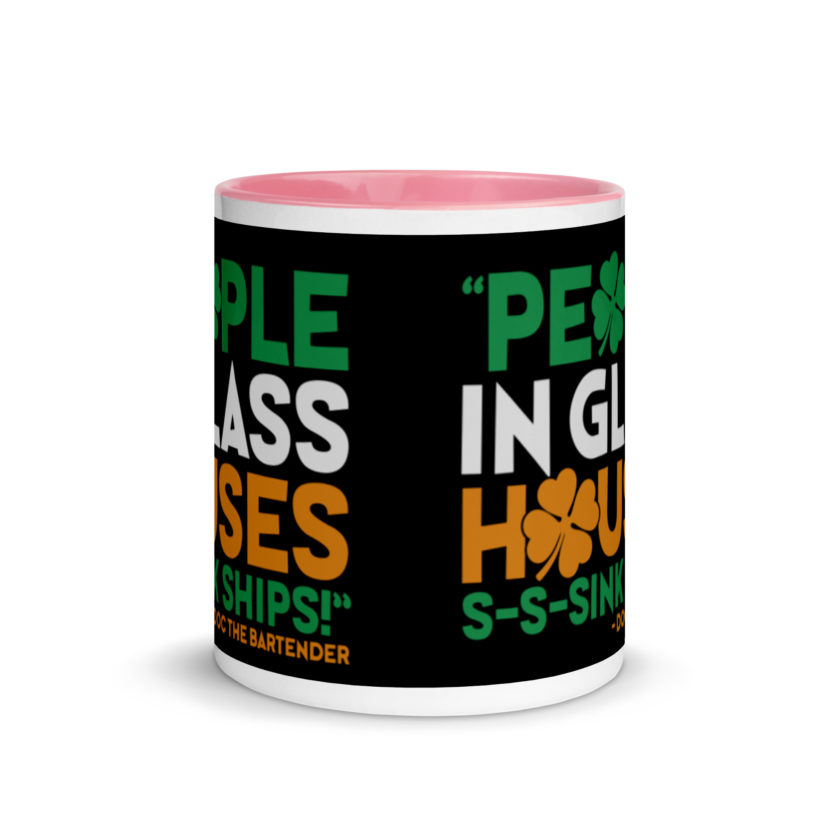 People in glass houses s-s-sink ships! Doc The Bartender Mug with Color Inside - Image 14