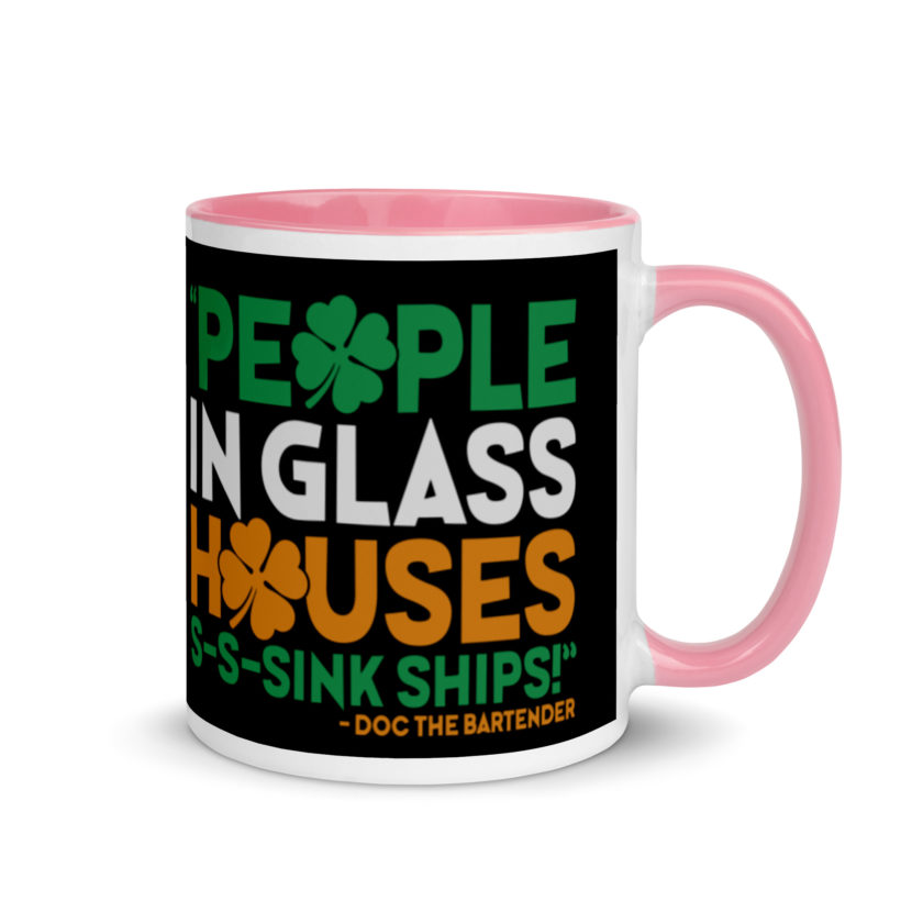 People in glass houses s-s-sink ships! Doc The Bartender Mug with Color Inside - Image 13