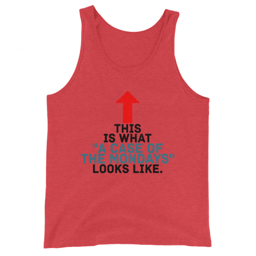 This face is what "A Case of the Monday's" looks like. Office Space Unisex Tank Top - Image 5