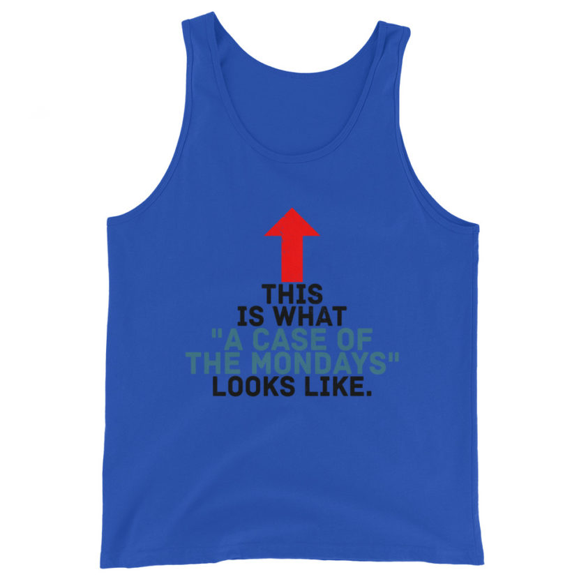 This face is what "A Case of the Monday's" looks like. Office Space Unisex Tank Top - Image 3