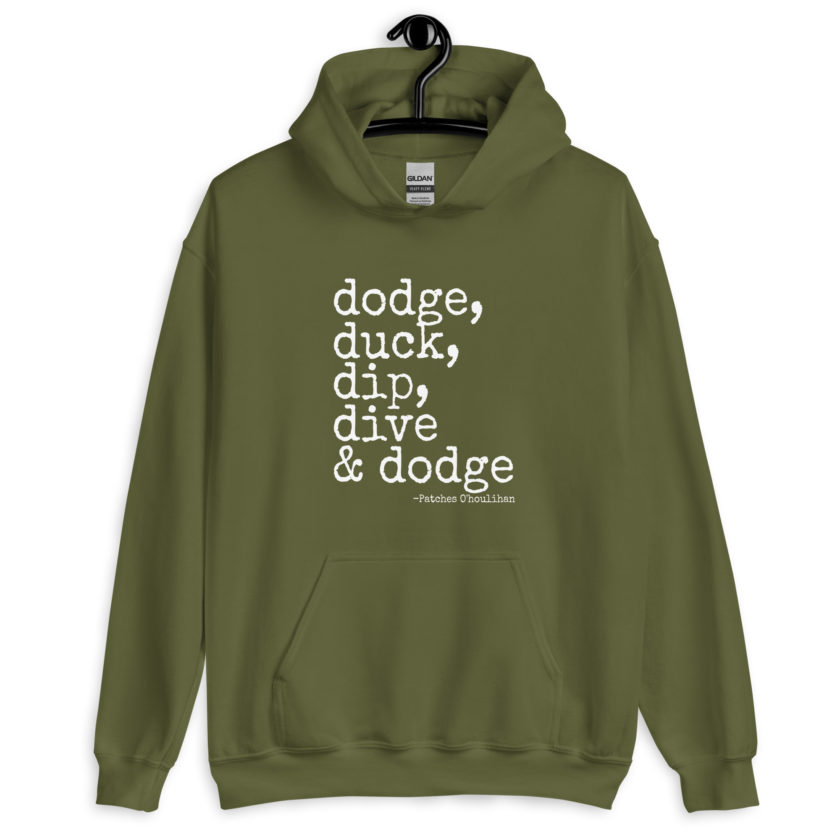Dodge, Duck, Dip, Dive and Dodge - Patches O'houlihan, Dodgeball Unisex Hoodie - Image 7