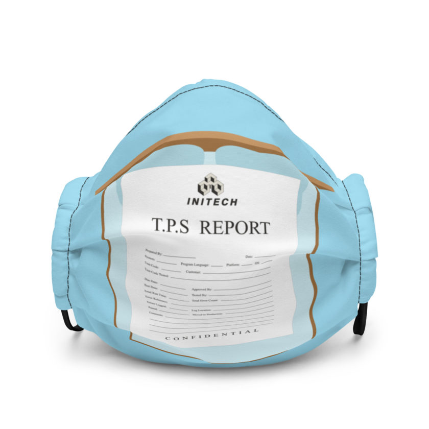 TPS reports with a cover sheet, Office Space Premium face mask - Image 2