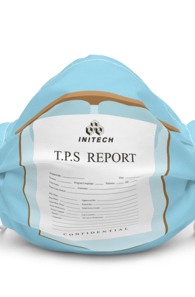 TPS reports with a cover sheet, Office Space Premium face mask