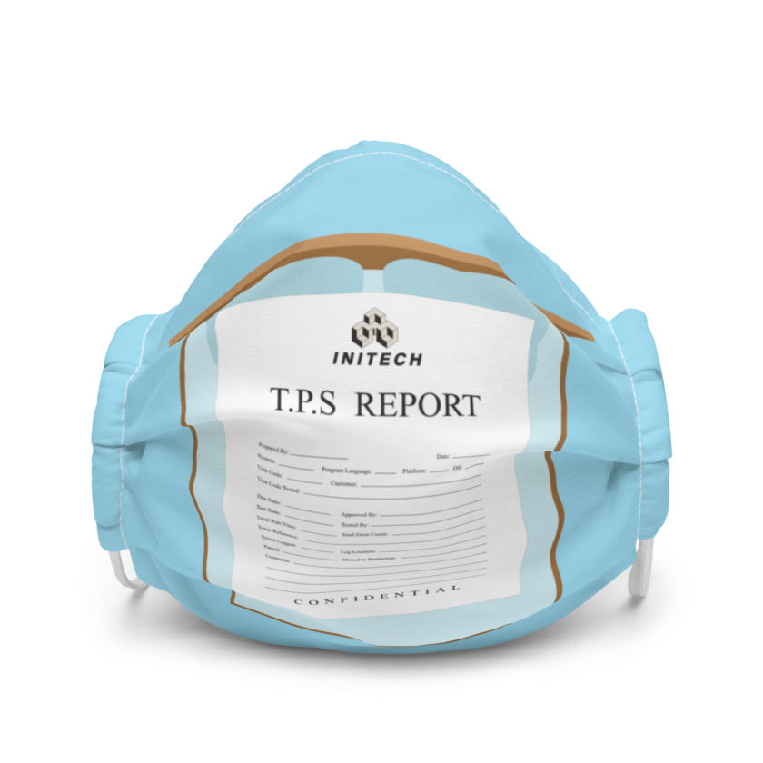 TPS reports with a cover sheet, Office Space Premium face mask