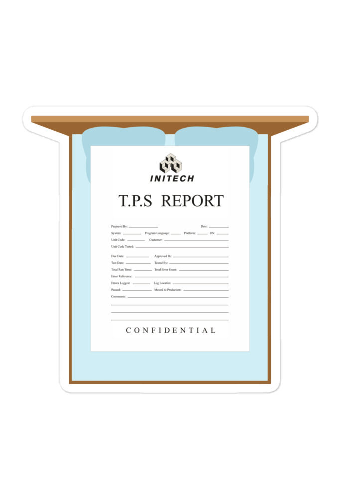 TPS reports with a cover sheet, Office Space Bubble-free stickers