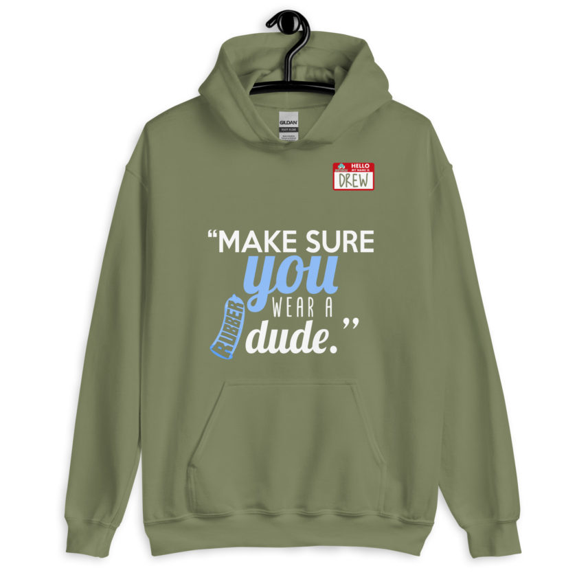 Make sure you wear a rubber dude.-Drew, Office Space Unisex Hoodie - Image 8